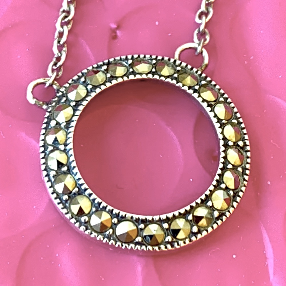 Judith Jack sterling  Marcasite circle necklace